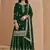 Green faux georgette embroidered palazzo suit