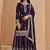 Violet faux georgette embroidered palazzo suit