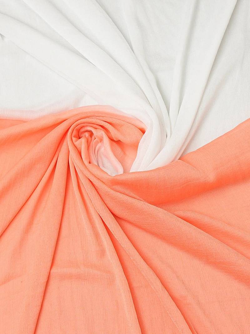 Hand embroidered peach cotton lucknowi chikankari unstitched suit piece