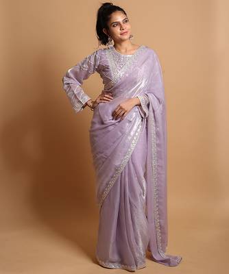 Twilight shimmer saree with ready blouse. 1