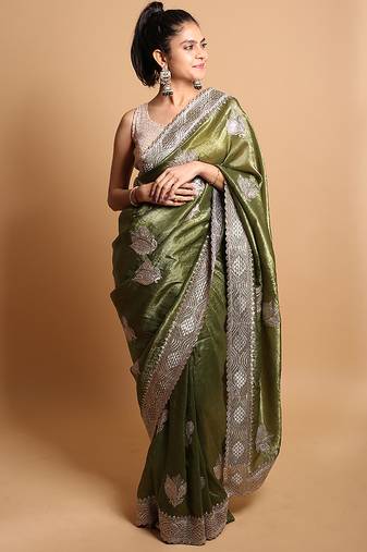 Mehendi bloom saree