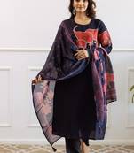 artsy azure cotton suit set