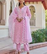 rouge embroidery suit set