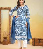 ocean ikat print cotton suit set