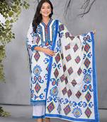 Aranya tint ikat print cotton suit set