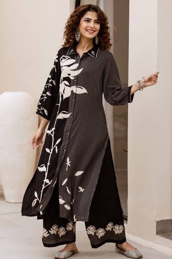 heather printed kurta pant set