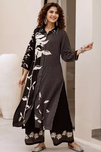 heather printed kurta pant set