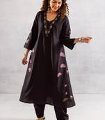 jade embroidery cotton kurta pant set