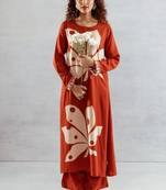 terracotta printed kurta pant set