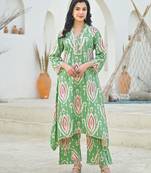 fern ikat print kurta pant set