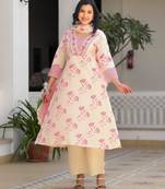 rose printed cotton suit set