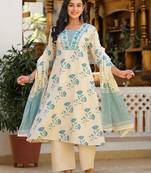 sea printed cotton suit set