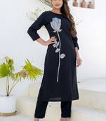 jade embroidery cotton kurta set