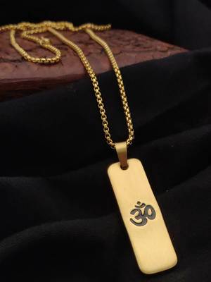 men om design gold plated rectangular shape pendant 1