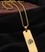 men om design gold plated rectangular shape pendant