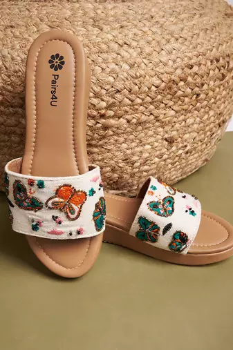 off_white  ethnic fancy heel sandal   for party & marriage  footwear