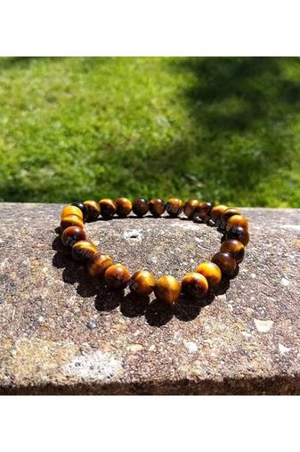  natural crystal beaded tiger eye gemstone bracelet