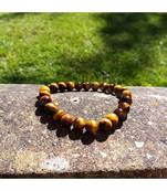  natural crystal beaded tiger eye gemstone bracelet