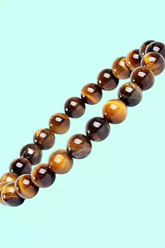  natural crystal beaded tiger eye gemstone bracelet