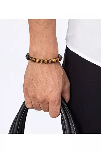  natural crystal beaded tiger eye gemstone bracelet