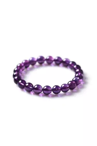 natural round amethyst semi precious gemstone bracelet