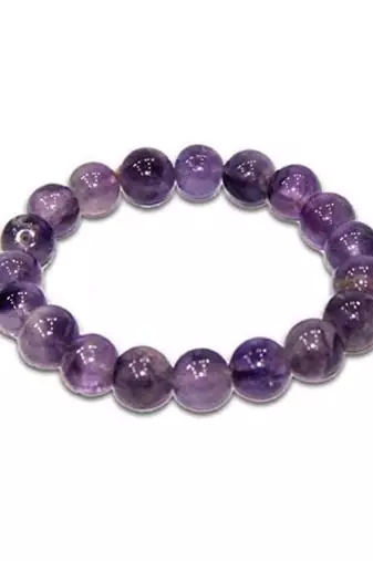 natural round amethyst semi precious gemstone bracelet