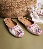 white mojari jutti ethnic punjabi juttis comfortable sole for  & girls