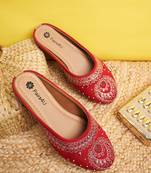 red mojari jutti ethnic punjabi juttis comfortable sole for  & girls