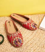 red mojari jutti ethnic punjabi juttis comfortable sole for  & girls