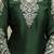 Dark Green Satin Embroidery Skirt Kurta with Dupatta Set