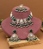 Green color kundan necklace set