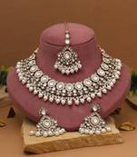 Classic white color kundan necklace set