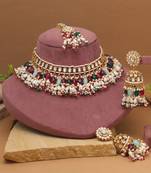 Radiant multi color kundan necklace set