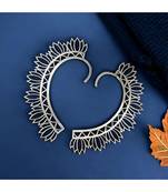 women silver plated brass lotus shape ear cuff