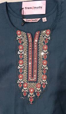 Art Silk Embroidery Work Anarkali Festive Kurta Pant with Dupatta Set 6