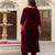 Stunning Maroon Velvet Embroidery Salwar Suit Set Kurta Pant with Dupatta