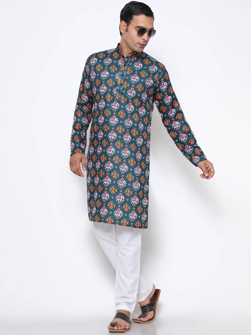 Men's printed kurta     traditional & trendy ethnic wear