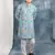 Blue crochet Jaipurian printed kurta and pyjama set For boys