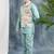 Blue solid kurta & pyjama set with threadwork embroidered waistcoat for boys