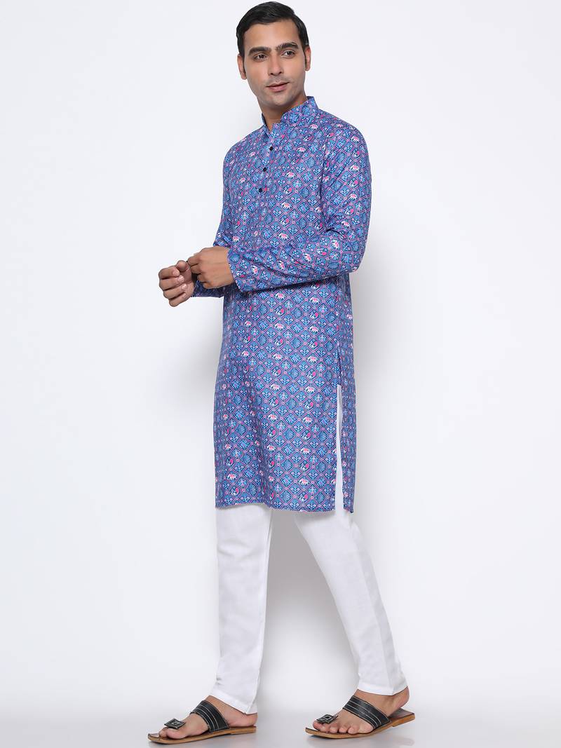 Men's printed kurta     traditional & trendy ethnic wear