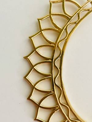 women ethnic gold plated brass leaf style ear cuff 2
