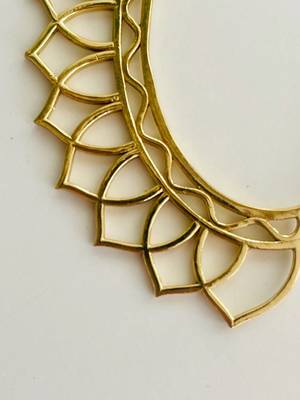 women ethnic gold plated brass leaf style ear cuff 4