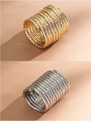   handmade gold & silver plated viral spiral combo bangles 1