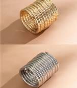   handmade gold & silver plated viral spiral combo bangles