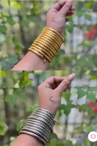   handmade gold & silver plated viral spiral combo bangles