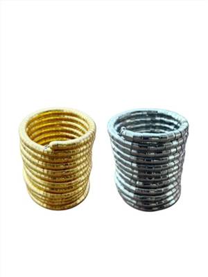   handmade gold & silver plated viral spiral combo bangles 3