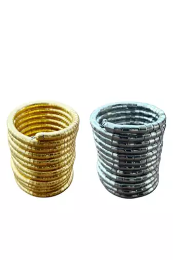   handmade gold & silver plated viral spiral combo bangles