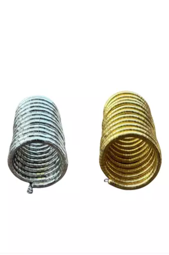   handmade gold & silver plated viral spiral combo bangles