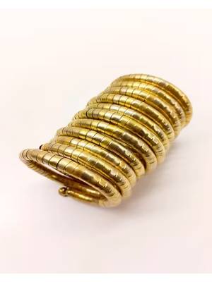  handmade gold plated spiral bangle 3