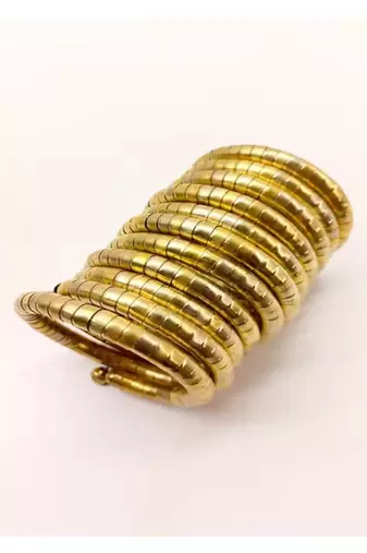  handmade gold plated spiral bangle